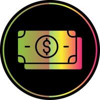 Dollar Glyph Due Color Icon Design vector