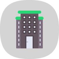 Skyscraper Flat Curve Icon Design vector