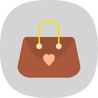 Purse Flat Curve Icon Design vector