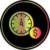 hora es dinero glifo debido color icono diseño vector