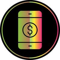 Mobile Banking Glyph Due Color Icon Design vector