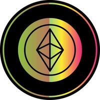 Ethereum Glyph Due Color Icon Design vector