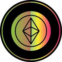 ethereum glifo debido color icono diseño vector