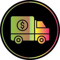 dinero transporte glifo debido color icono diseño vector