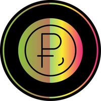 Ruble Glyph Due Color Icon Design vector