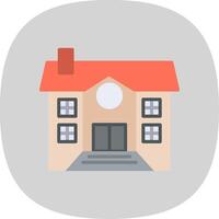 Mansion Flat Curve Icon Design vector