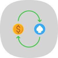 Gambling Flat Curve Icon Design vector