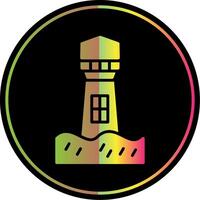 Lighthouse Glyph Due Color Icon Design vector