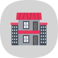 Mansion Flat Curve Icon Design vector