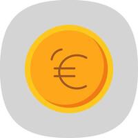 Euro Flat Curve Icon Design vector