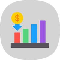 Interest Rate Flat Curve Icon Design vector