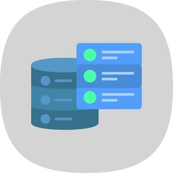 Databases Flat Curve Icon Design vector