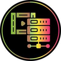 Multimedia Database Glyph Due Color Icon Design vector