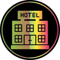 hotel glifo debido color icono diseño vector