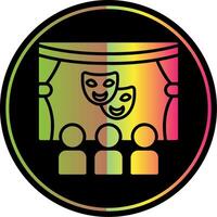 Theater Glyph Due Color Icon Design vector