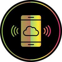Mobile Cloud Glyph Due Color Icon Design vector