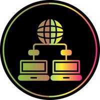 Data Network Glyph Due Color Icon Design vector