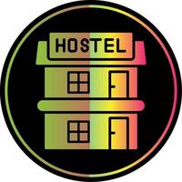 Hostal glifo debido color icono diseño vector