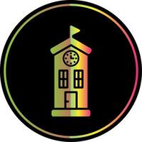 Clock Tower Glyph Due Color Icon Design vector