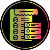 Data List Glyph Due Color Icon Design vector