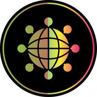 Internet Glyph Due Color Icon Design vector