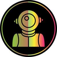 astronauta glifo debido color icono diseño vector