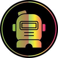 Astronaut Helmet Glyph Due Color Icon Design vector