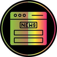 Noticias alimentar glifo debido color icono diseño vector