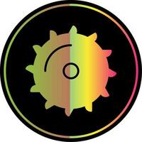 Saw Blade Glyph Due Color Icon Design vector