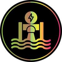 Hydroelectricity Glyph Due Color Icon Design vector