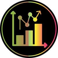 Statistical Chart Glyph Due Color Icon Design vector