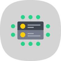 Data Network Flat Curve Icon Design vector