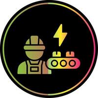 Industrial Worker Glyph Due Color Icon Design vector