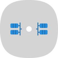 Space Station Flat Curve Icon Design vector