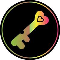 Love Key Glyph Due Color Icon Design vector