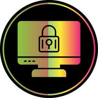 Locked Computer Glyph Due Color Icon Design vector