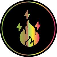 Electric Fire Glyph Due Color Icon Design vector