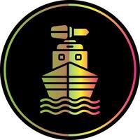 Boat Glyph Due Color Icon Design vector