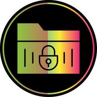 Secure Folder Glyph Due Color Icon Design vector