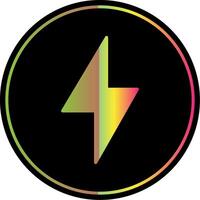 Thunder Bolt Glyph Due Color Icon Design vector