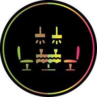 Dining Table Glyph Due Color Icon Design vector