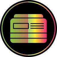 débito tarjeta glifo debido color icono diseño vector
