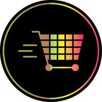 Shopping Cart Glyph Due Color Icon Design vector