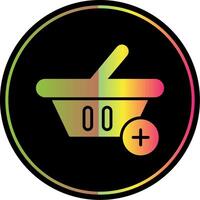 Add To Basket Glyph Due Color Icon Design vector