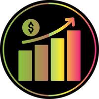 Money Growth Glyph Due Color Icon Design vector