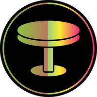 Round Table Glyph Due Color Icon Design vector