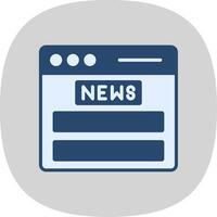 Noticias alimentar plano curva icono diseño vector