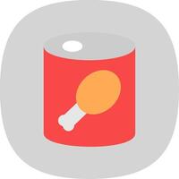 Canned Food Flat Curve Icon Design vector