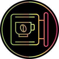 café señalización línea degradado debido color icono diseño vector