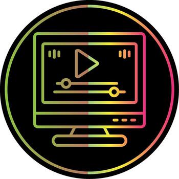 escritorio computadora línea degradado debido color icono diseño vector